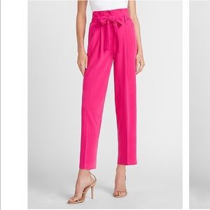 High Waisted Belted Ankle Paperbag Pant